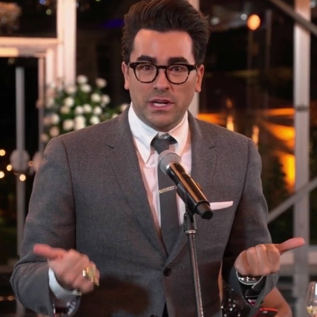 Dan levy accepts first emmy with the sweetest shout out to dad eugene - e! Online
